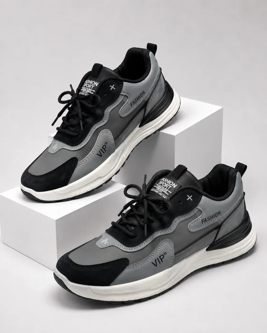 Embossed Sport Runner Sneaker Grey