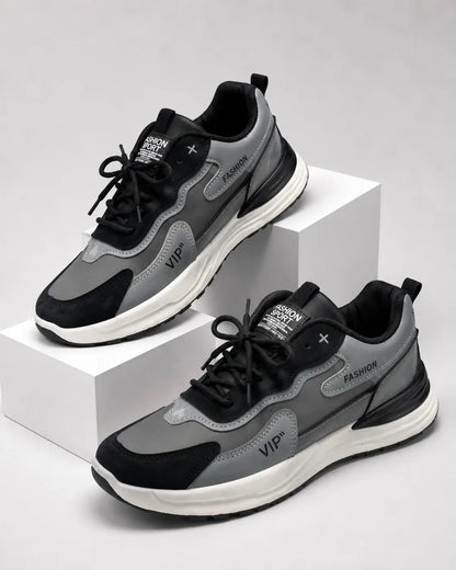 Embossed Sport Runner Sneaker Grey