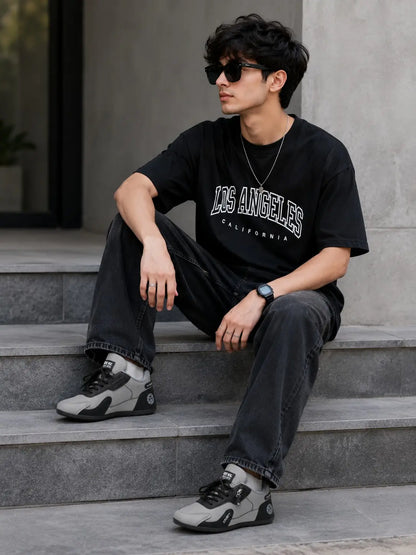 Zip-Strap Street Sneaker – Stone Grey