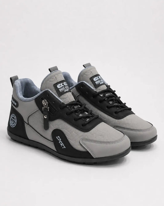 Zip-Strap Street Sneaker – Stone Grey